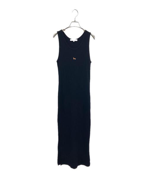 maison kitsune（メゾンキツネ）maison kitsune (メゾンキツネ) ベイビーフォックスリブタンクドレス/ノースリーブワンピース ブラック サイズ:Sの古着・服飾アイテム