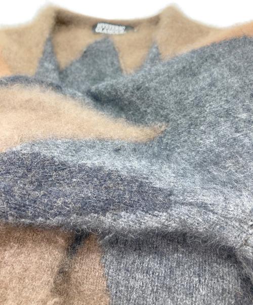 Hysteric Glamour（ヒステリックグラマー）Hysteric Glamour (ヒステリックグラマー) アーガイルモヘヤ風ニットカーディガン ブラウン×グレー サイズ:Ｓの古着・服飾アイテム