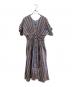 ne quittez pas（ヌキテパ）の古着「Cotton Voile Stripe Waist Gather Dress/ワンピース」｜スカイブルー×ブラウン