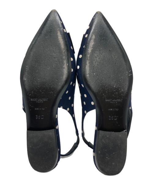Saint Laurent Paris（サンローランパリ）Saint Laurent Paris (サンローランパリ) フラットポインテッドトゥパンプス ネイビー サイズ:36の古着・服飾アイテム