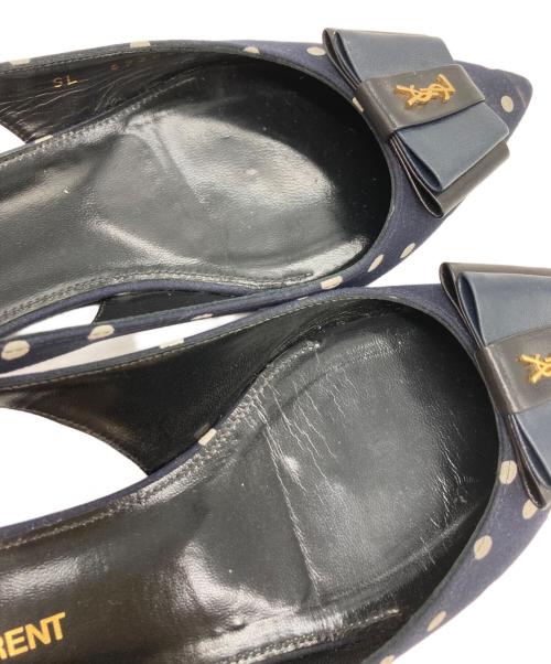 Saint Laurent Paris（サンローランパリ）Saint Laurent Paris (サンローランパリ) フラットポインテッドトゥパンプス ネイビー サイズ:36の古着・服飾アイテム