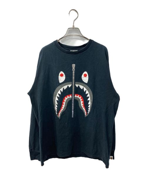 A BATHING APE（アベイシングエイプ）A BATHING APE (アベイシングエイプ) Shark L/S Tee ブラック サイズ:XLの古着・服飾アイテム