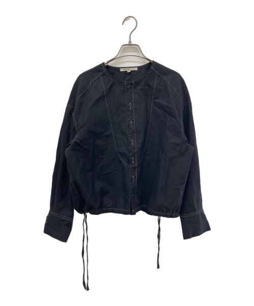 Vlas Blomme（ヴラスブラム）Vlas Blomme (ヴラスブラム) リネンブレンドブラウス ブラック サイズ:Freeの古着・服飾アイテム