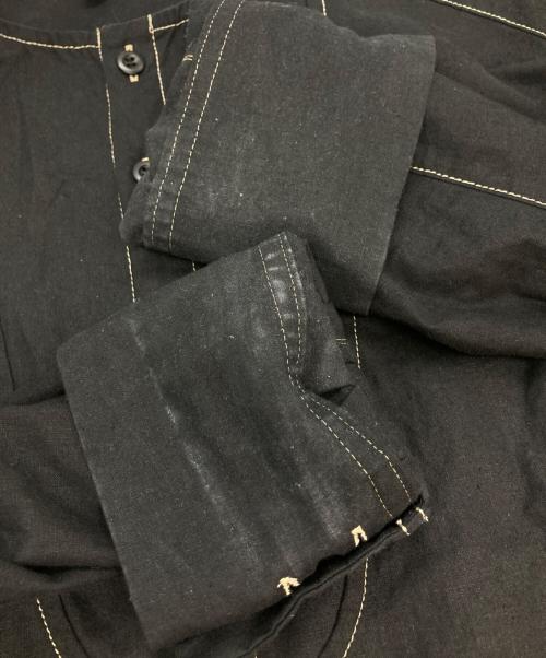Vlas Blomme（ヴラスブラム）Vlas Blomme (ヴラスブラム) リネンブレンドブラウス ブラック サイズ:Freeの古着・服飾アイテム