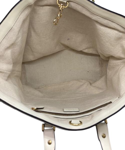 J&M DAVIDSON（ジェイ＆エム デヴィッドソン）J&M DAVIDSON (ジェイ＆エム デヴィッドソン) レザー切替トートバッグ ベージュ×ブラックの古着・服飾アイテム