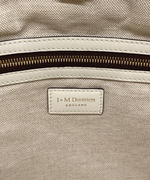 J&M DAVIDSON（ジェイ＆エム デヴィッドソン）J&M DAVIDSON (ジェイ＆エム デヴィッドソン) レザー切替トートバッグ ベージュ×ブラックの古着・服飾アイテム
