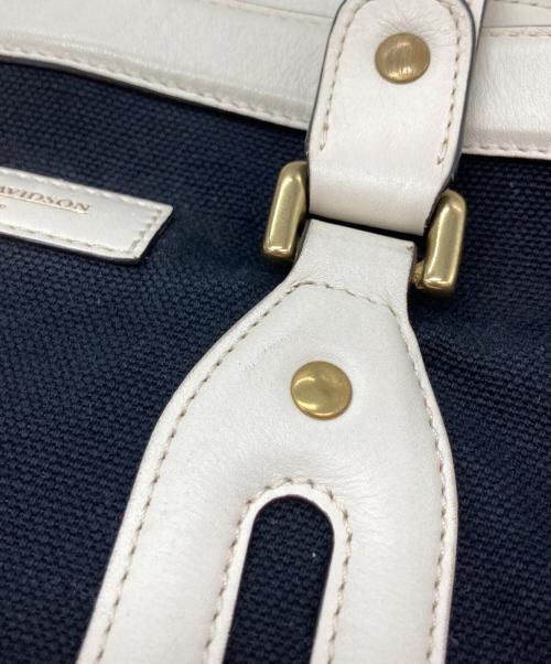 J&M DAVIDSON（ジェイ＆エム デヴィッドソン）J&M DAVIDSON (ジェイ＆エム デヴィッドソン) レザー切替トートバッグ ベージュ×ブラックの古着・服飾アイテム