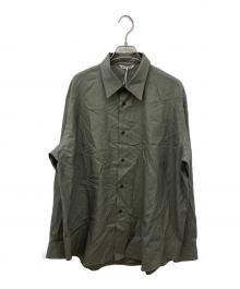 AURALEE（オーラリー）の古着「WASHED FINX TWILL SHIRT/ツイルシャツ」｜グリーン