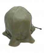 HENDER SCHEMEエンダースキーマ）の古着「sheep kinchaku hat/レザーハット」｜グリーン