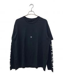 GIVENCHY（ジバンシィ）の古着「ロゴ刺繍レイヤードカットソー/ロングスリーブカットソー」｜ブラック