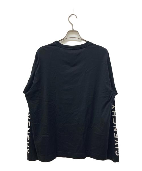 GIVENCHY（ジバンシィ）GIVENCHY (ジバンシィ) ロゴ刺繍レイヤードカットソー/ロングスリーブカットソー ブラック サイズ:Lの古着・服飾アイテム