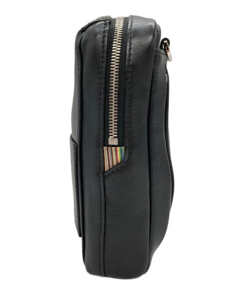 PAUL SMITH（ポールスミス）PAUL SMITH (ポールスミス) スラウチーレザーショルダーバッグ/ボディバッグ ブラックの古着・服飾アイテム