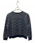 Saint Laurent Paris (サンローランパリ) 前Vクロップドボーダースウェット ブラック サイズ:S：14000円