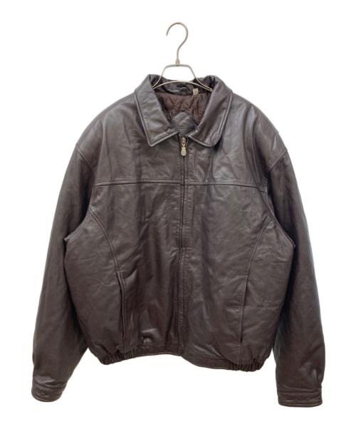 ROUNDTREE & YORKE（ラウンドツリー アンド ヨーク）ROUNDTREE & YORKE (ラウンドツリー アンド ヨーク) レザ-ジャケット ブラウン サイズ:Lの古着・服飾アイテム