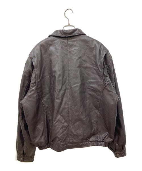 ROUNDTREE & YORKE（ラウンドツリー アンド ヨーク）ROUNDTREE & YORKE (ラウンドツリー アンド ヨーク) レザ-ジャケット ブラウン サイズ:Lの古着・服飾アイテム