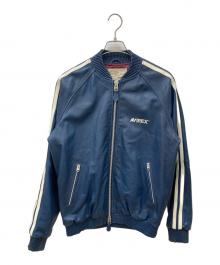 AVIREX（アヴィレックス）の古着「レザートラックジャケット」｜ブルー