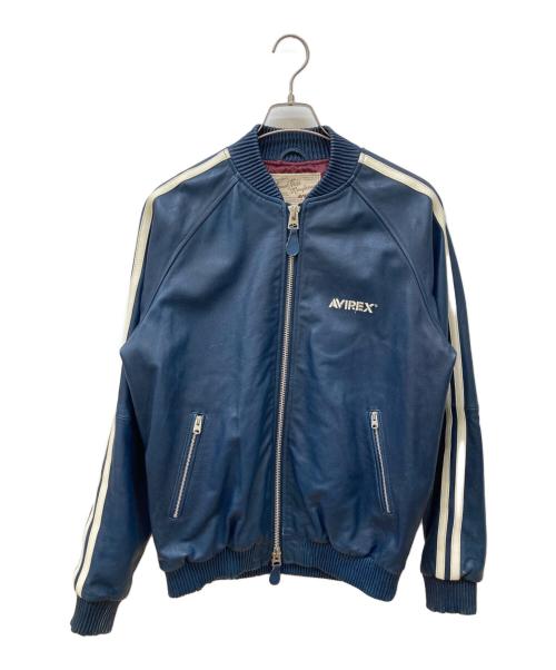 AVIREX（アヴィレックス）AVIREX (アヴィレックス) レザートラックジャケット ブルー サイズ:XLの古着・服飾アイテム