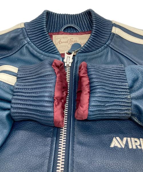 AVIREX（アヴィレックス）AVIREX (アヴィレックス) レザートラックジャケット ブルー サイズ:XLの古着・服飾アイテム