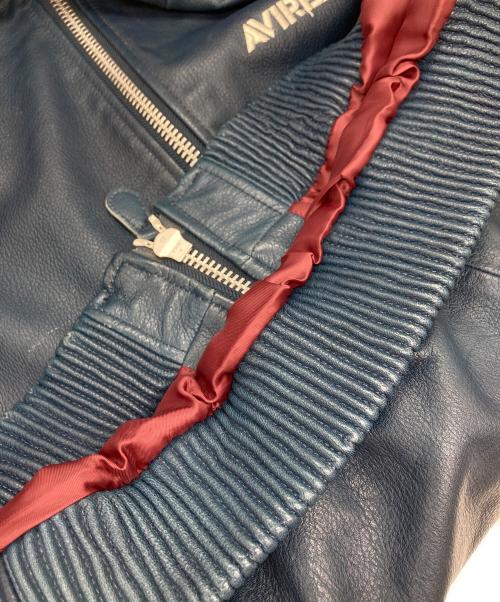 AVIREX（アヴィレックス）AVIREX (アヴィレックス) レザートラックジャケット ブルー サイズ:XLの古着・服飾アイテム