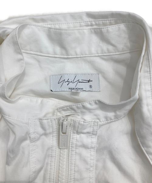 Yohji Yamamoto pour homme（ヨウジヤマモト プールオム）Yohji Yamamoto pour homme (ヨウジヤマモト プールオム) ファスナーギミックロングシャツ ホワイト サイズ:4の古着・服飾アイテム