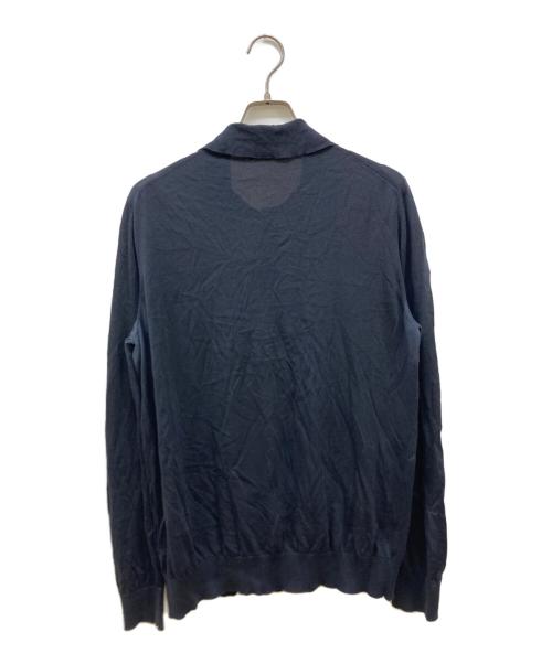 PRADA（プラダ）PRADA (プラダ) コットンシルクニットポロシャツ ネイビー サイズ:SIZE 52の古着・服飾アイテム