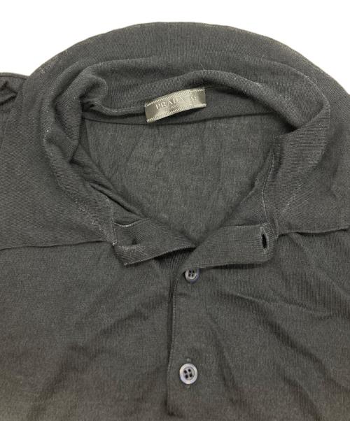 PRADA（プラダ）PRADA (プラダ) コットンシルクニットポロシャツ ネイビー サイズ:SIZE 52の古着・服飾アイテム