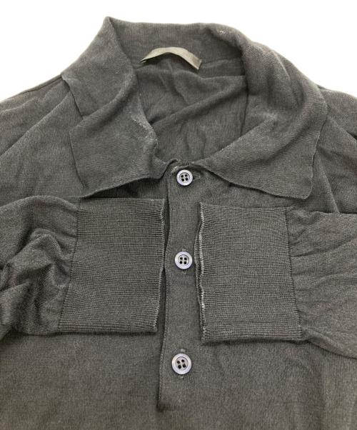 PRADA（プラダ）PRADA (プラダ) コットンシルクニットポロシャツ ネイビー サイズ:SIZE 52の古着・服飾アイテム