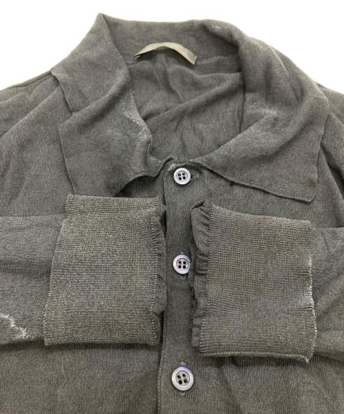 PRADA（プラダ）PRADA (プラダ) コットンシルクニットポロシャツ ネイビー サイズ:SIZE 52の古着・服飾アイテム
