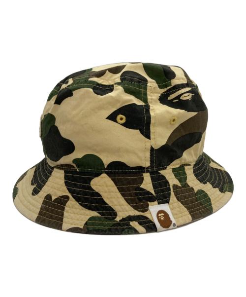 A BATHING APE（アベイシングエイプ）A BATHING APE (アベイシングエイプ) エイプカモ柄バケットハット グリーン×ベージュ サイズ:Lの古着・服飾アイテム