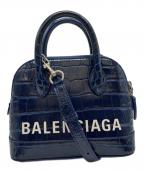 BALENCIAGAバレンシアガ）の古着「ビルトップハンドル/クロコ型押しバッグ」｜ネイビー