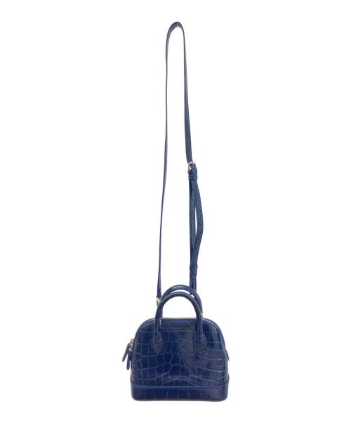 BALENCIAGA（バレンシアガ）BALENCIAGA (バレンシアガ) ビルトップハンドル/クロコ型押しバッグ ネイビーの古着・服飾アイテム