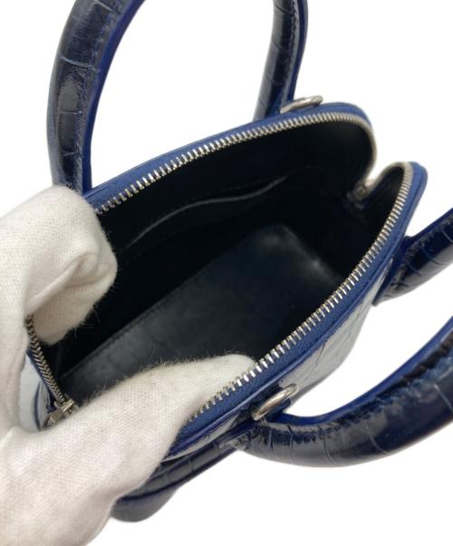 BALENCIAGA（バレンシアガ）BALENCIAGA (バレンシアガ) ビルトップハンドル/クロコ型押しバッグ ネイビーの古着・服飾アイテム