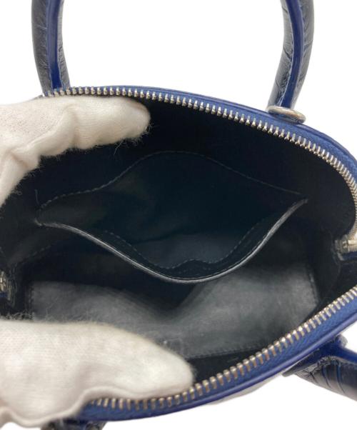 BALENCIAGA（バレンシアガ）BALENCIAGA (バレンシアガ) ビルトップハンドル/クロコ型押しバッグ ネイビーの古着・服飾アイテム
