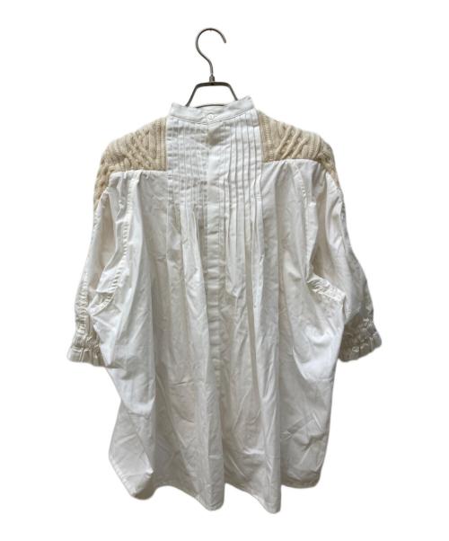 sacai（サカイ）sacai (サカイ) ニットドッキングシャツ ホワイト×アイボリー サイズ:2の古着・服飾アイテム