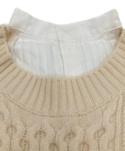 sacai（サカイ）sacai (サカイ) ニットドッキングシャツ ホワイト×アイボリー サイズ:2の古着・服飾アイテム