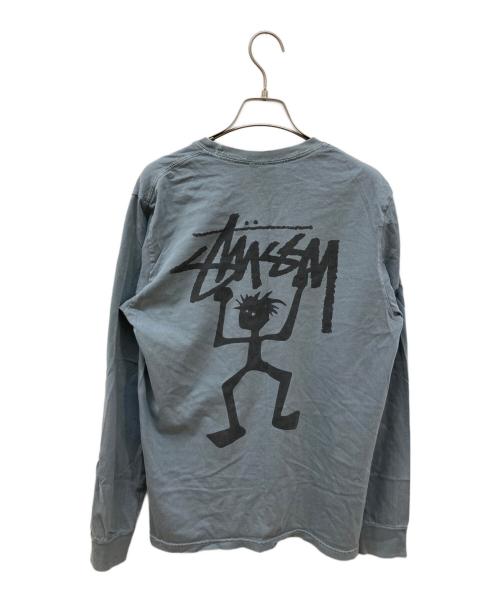 stussy（ステューシー）stussy (ステューシー) シャドーマンプリントカットソー ブルー サイズ:ＸＳの古着・服飾アイテム