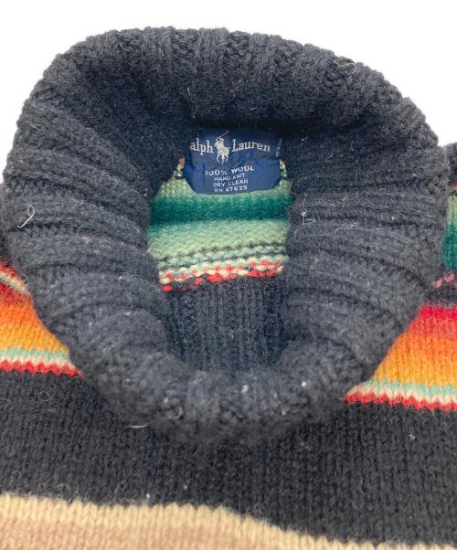 RALPH LAUREN（ラルフローレン）RALPH LAUREN (ラルフローレン) ネイティブボーダー タートルネックウールニット マルチカラー サイズ:Mの古着・服飾アイテム