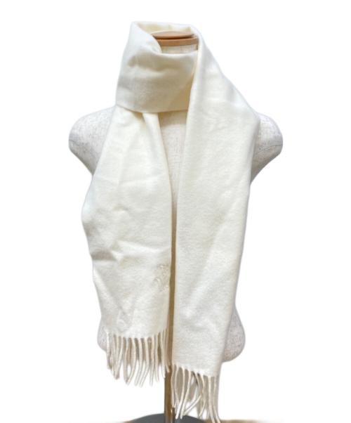 Vivienne Westwood（ヴィヴィアンウエストウッド）Vivienne Westwood (ヴィヴィアンウエストウッド) オーブロゴ刺繍マフラー ホワイト 未使用品の古着・服飾アイテム