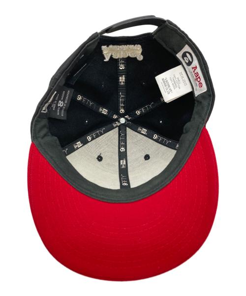 New Era（ニューエラ）New Era (ニューエラ) A BATHING APE (アベイシングエイプ) ソルジャーロゴキャップ ブラック×レッドの古着・服飾アイテム