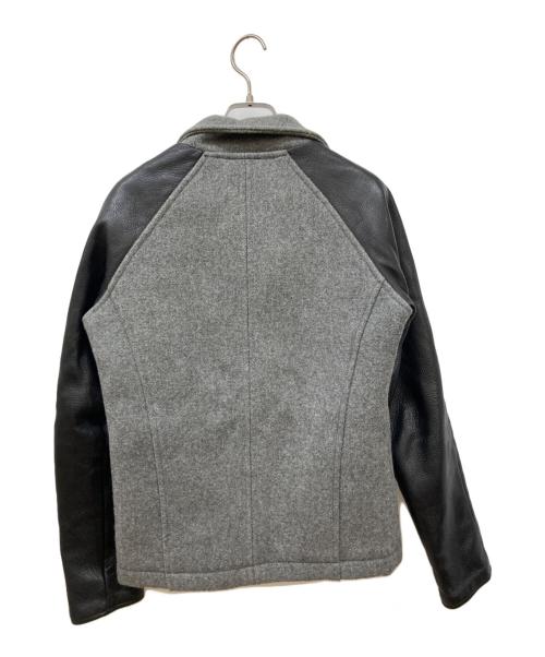 DELAY by win&sons（ディレイバイウィンアンドサンズ）DELAY by win&sons (ディレイバイウィンアンドサンズ) Halford Varsity/切替レザージャケット グレー×ブラック サイズ:2の古着・服飾アイテム
