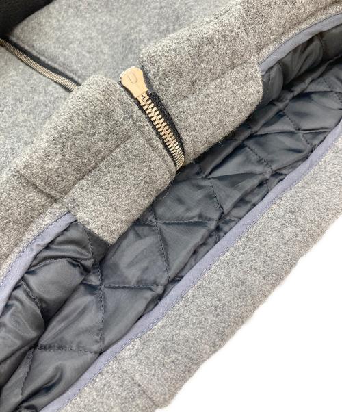 DELAY by win&sons（ディレイバイウィンアンドサンズ）DELAY by win&sons (ディレイバイウィンアンドサンズ) Halford Varsity/切替レザージャケット グレー×ブラック サイズ:2の古着・服飾アイテム
