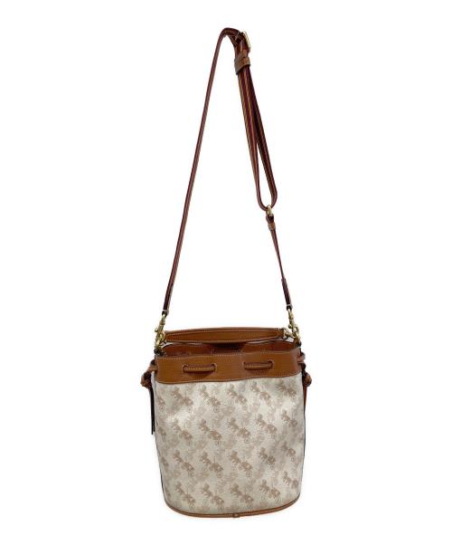COACH（コーチ）COACH (コーチ) ホースアンドキャリッジプリント2WAYショルダーバッグ ブラウン×ベージュの古着・服飾アイテム