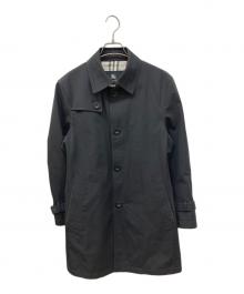 BURBERRY BLACK LABEL（バーバリーブラックレーベル）の古着「裏チェックステンカラーコート」｜ブラック