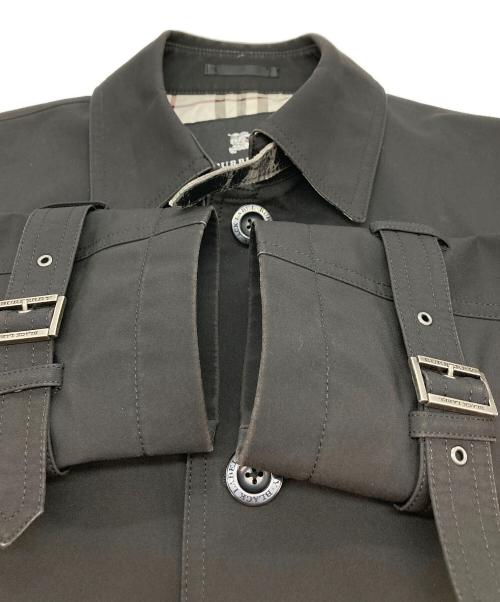 BURBERRY BLACK LABEL（バーバリーブラックレーベル）BURBERRY BLACK LABEL (バーバリーブラックレーベル) 裏チェックステンカラーコート ブラック サイズ:Mの古着・服飾アイテム