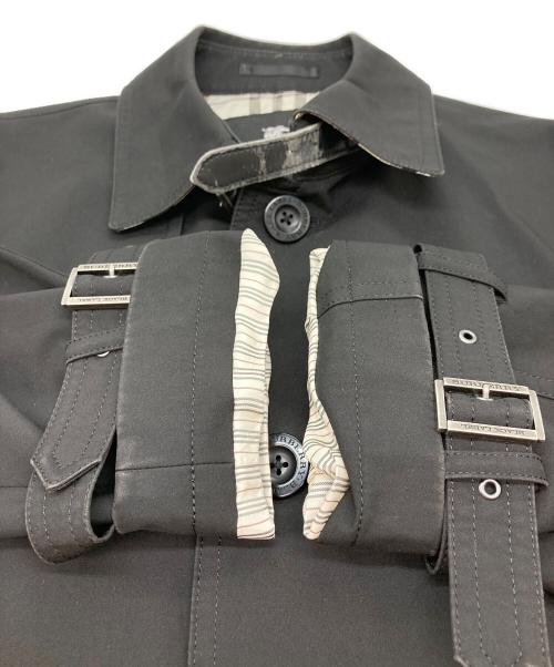 BURBERRY BLACK LABEL（バーバリーブラックレーベル）BURBERRY BLACK LABEL (バーバリーブラックレーベル) 裏チェックステンカラーコート ブラック サイズ:Mの古着・服飾アイテム