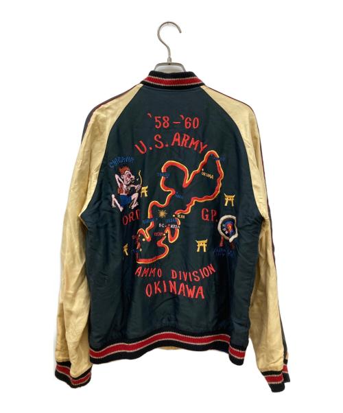 BEAMS（ビームス）BEAMS (ビームス) TAILOR 東洋 (テーラー東洋) スカジャン ブラック×ベージュ サイズ:Lの古着・服飾アイテム