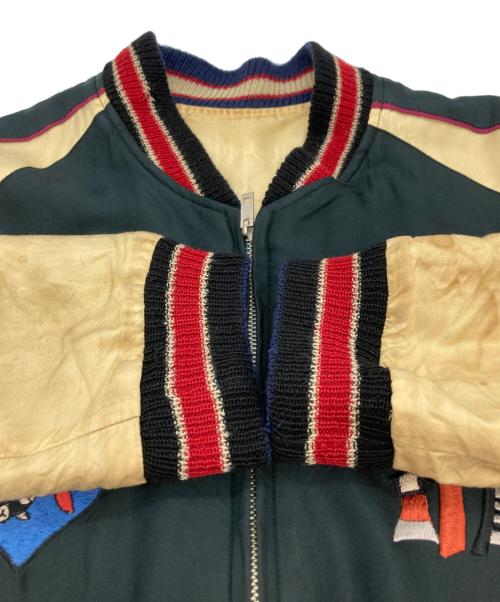 BEAMS（ビームス）BEAMS (ビームス) TAILOR 東洋 (テーラー東洋) スカジャン ブラック×ベージュ サイズ:Lの古着・服飾アイテム