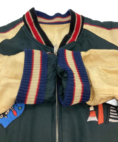 BEAMS（ビームス）BEAMS (ビームス) TAILOR 東洋 (テーラー東洋) スカジャン ブラック×ベージュ サイズ:Lの古着・服飾アイテム