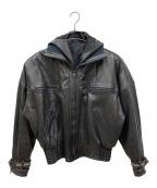 GIANNI VERSACEジャンニ・ヴェルサーチ）の古着「フーデッドレザージャケット」｜ブラック