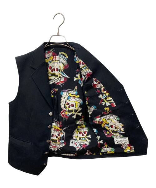 WACKO MARIA（ワコマリア）WACKO MARIA (ワコマリア) スカル柄ベスト ブラック サイズ:Ｌの古着・服飾アイテム